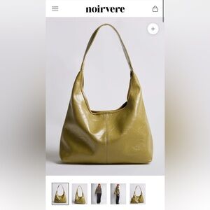 Noirvere Scarlet Distressed Leather Tote - Olive
